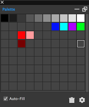 The layout of your palette can help you keep track of what's what